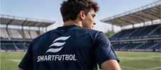 Jugador Smartfutbol de espaldas en el estadio